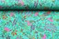 Preview: Canvas „Blumenranken" türkis